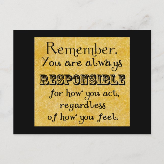 Responsibility Quote Postcard (Front)