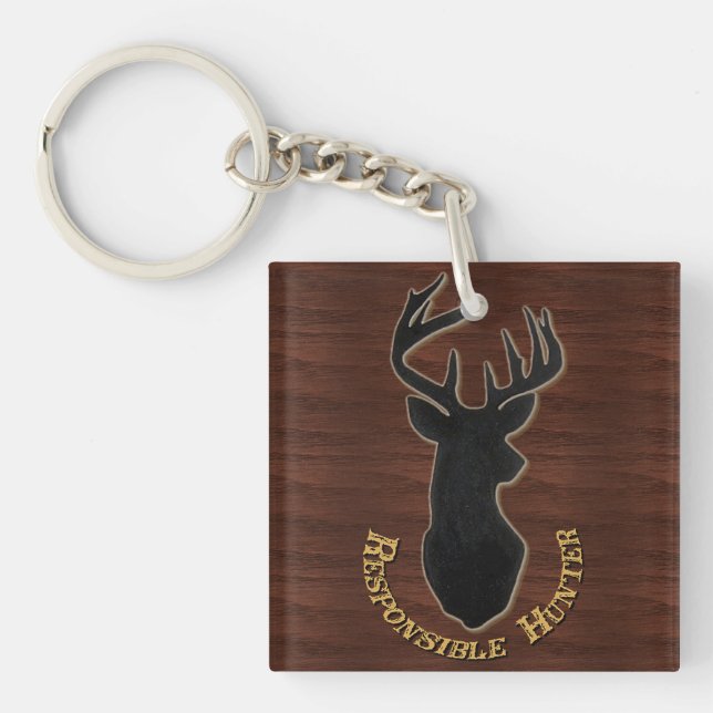 Responsible Hunter Deer Pattern Key Chain (Front)