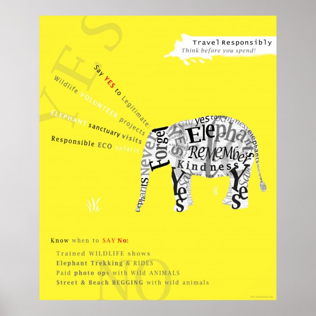 Responsible Tourism Elephant Conservation Poster (Front)