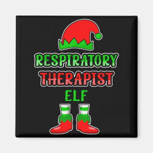 Resratory Therast Elf Resratory Therapy Christmas Magnet