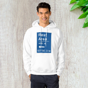 Rest Area 400m Left Road Sign Hoodie