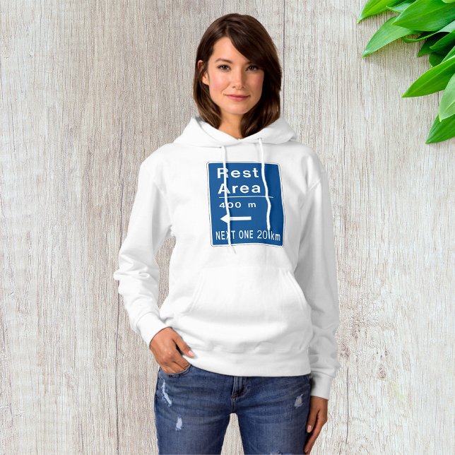 Rest Area 400m Left Road Sign Hoodie (Creator Uploaded)