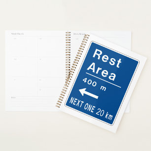 Rest Area 400m Left Road Sign Planner
