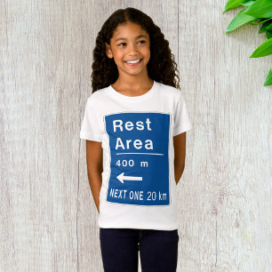 Rest Area 400m Left Road Sign T-Shirt