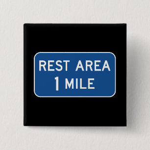 Rest Area Road Sign 15 Cm Square Badge