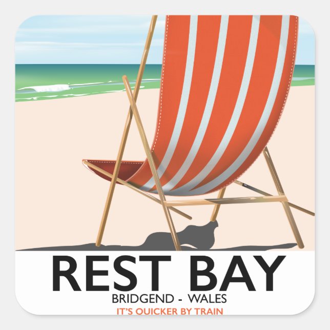 Rest Bay Bridge End Wales Square Sticker (Front)