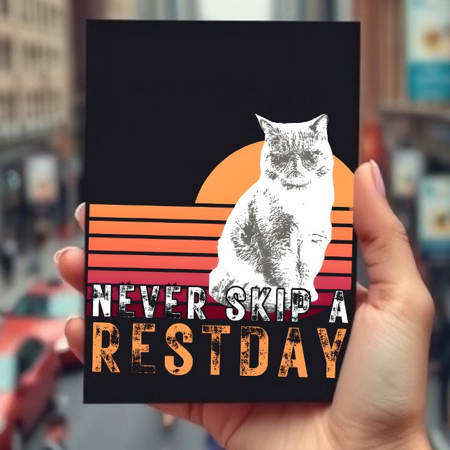 Rest Day Distressed Cat Design Style  Postcard (Creator Uploaded)