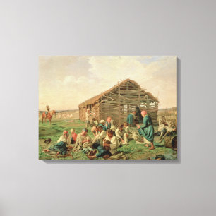 Rest during Haying, 1861 Canvas Print