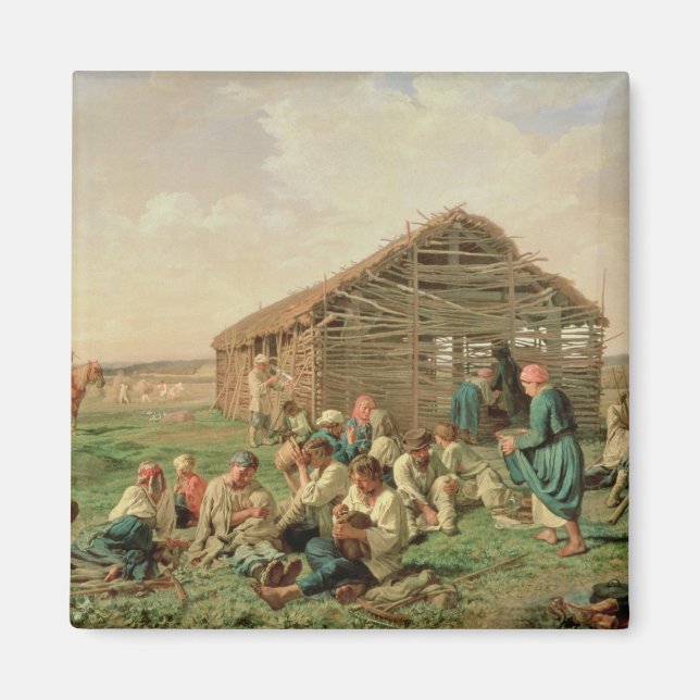 Rest during Haying, 1861 Magnet (Front)