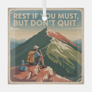 Rest If You Must, But Don't Quit Glass Tree Decoration