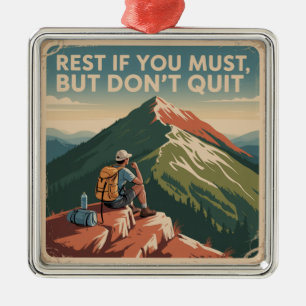 Rest If You Must, But Don't Quit Metal Tree Decoration