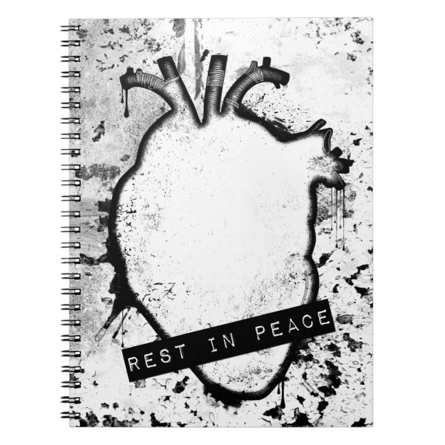 rest in peace anatomical heart spiral notebook (Front)