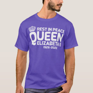 Rest In Peace Elizabeth II White Text T-Shirt