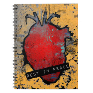 rest in peace emo heart notebook