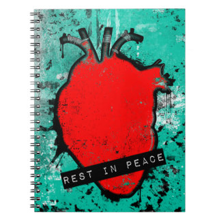 rest in peace emo heart spiral notebook
