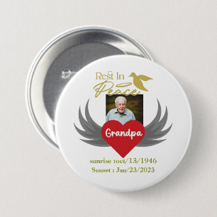 Rest in peace ,funeral custom photo ,loving memory 7.5 cm round badge