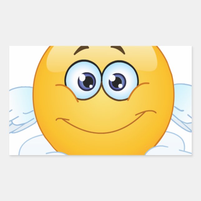 Rest in Peace RIP Heaven Angel Emoji Rectangular Sticker (Front)