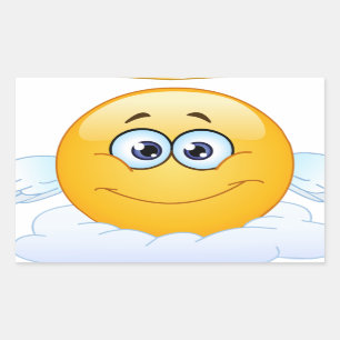 Rest in Peace RIP Heaven Angel Emoji Rectangular Sticker