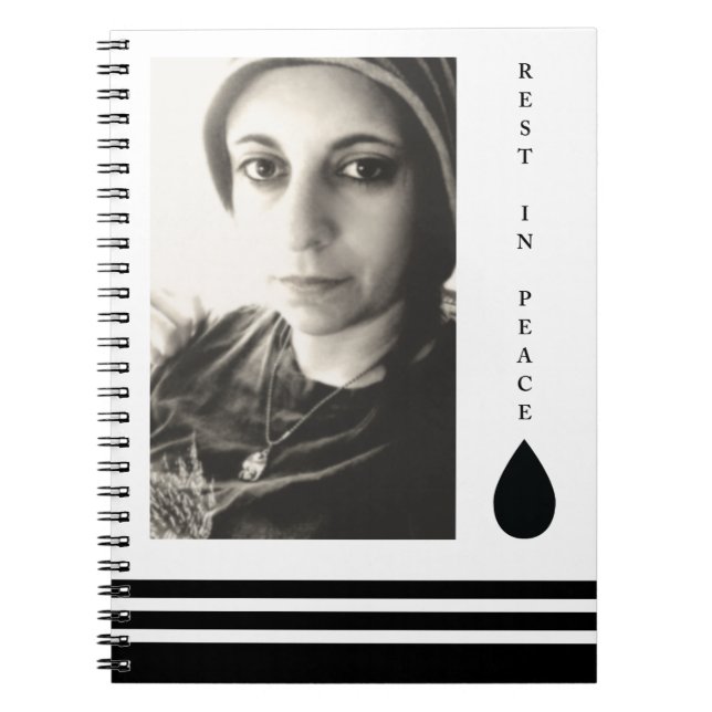 rest in peace tear drop spiral notebook (Front)