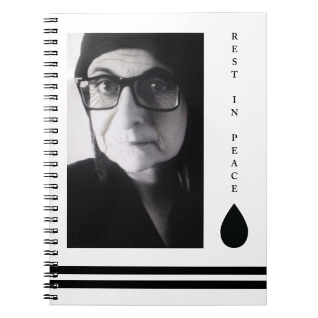 rest in peace tear drop spiral notebook (Front)