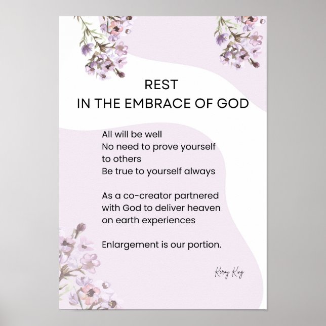 Rest In The Embrace Of God Poem  Poster (Front)
