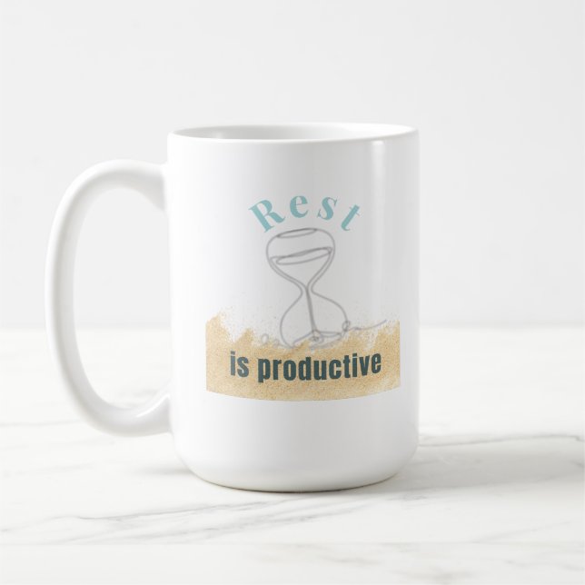Rest Is Productive – Mental Health Awareness Minim Coffee Mug (Left)