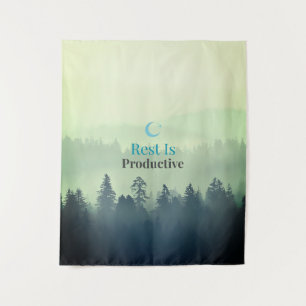 Rest Is Productive – Minimal Motivational Wall Tap Tapestry