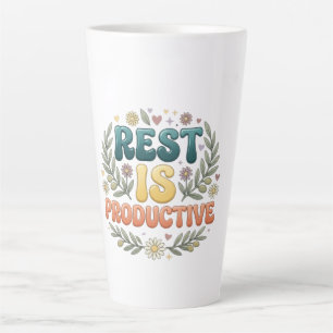 Rest Is Productive Self Care & Slow Living Inspi Latte Mug