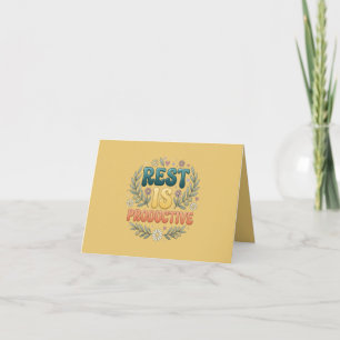 Rest Is Productive Self Care & Slow Living Inspi Thank You Card