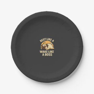 Rest Like A Pug - Wake Like A Boos Paper Plate