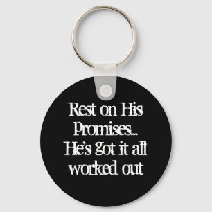 "REST ON HIS PROMISES" KEY RING
