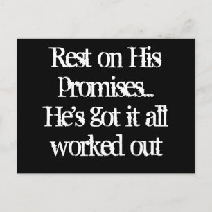 "REST ON HIS PROMISES" POSTCARD