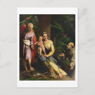 Rest on the Flight into Egypt, c.1515 (oil on canv Postcard