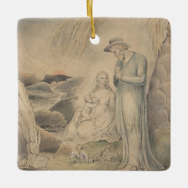 Rest on the Flight into Egypt Ceramic Tree Decoration (Front)