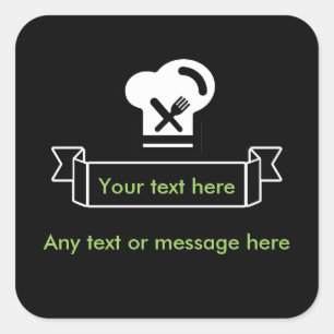 Restaurant And Chef Theme Square Sticker