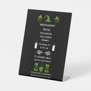 Restaurant And Hotel Halloween Meal Event Pedestal Sign