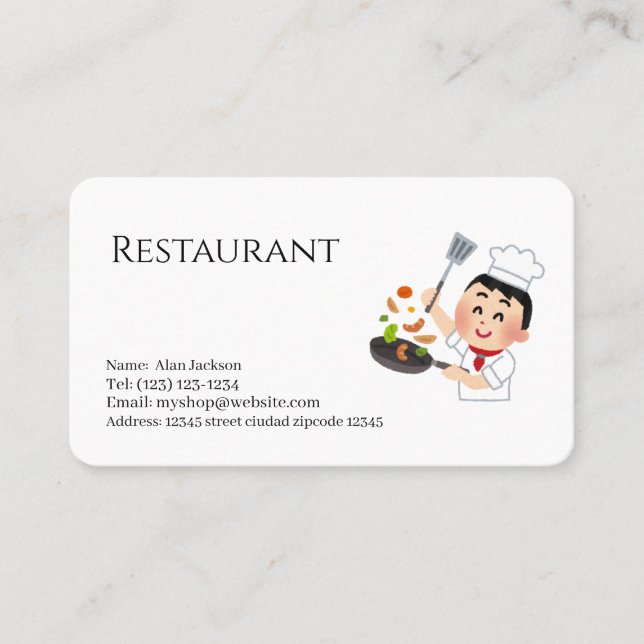 restaurant business card (Front)