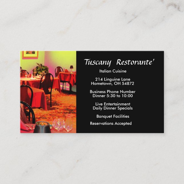 Restaurant Business Card (Front)