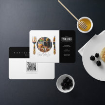 Restaurant Business Card and Online Order QR Code