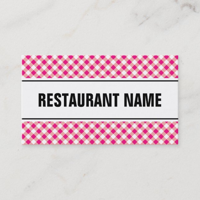 Restaurant business card template | red tablecloth (Front)