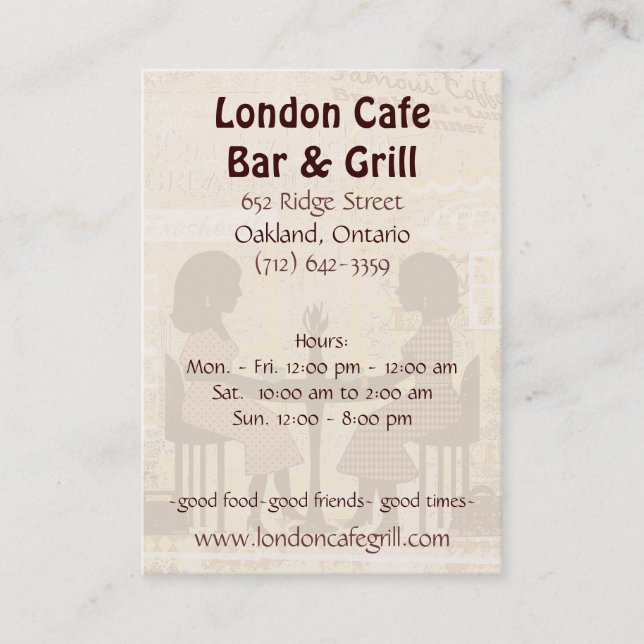 Restaurant Business Cards (Front)