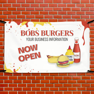 Restaurant Business Open Hamburger Sign 