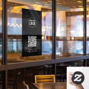Restaurant Cafe Add Logo and QR Code Custom Color