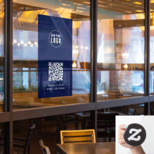 Restaurant Cafe Add Logo and QR Code Custom Colour