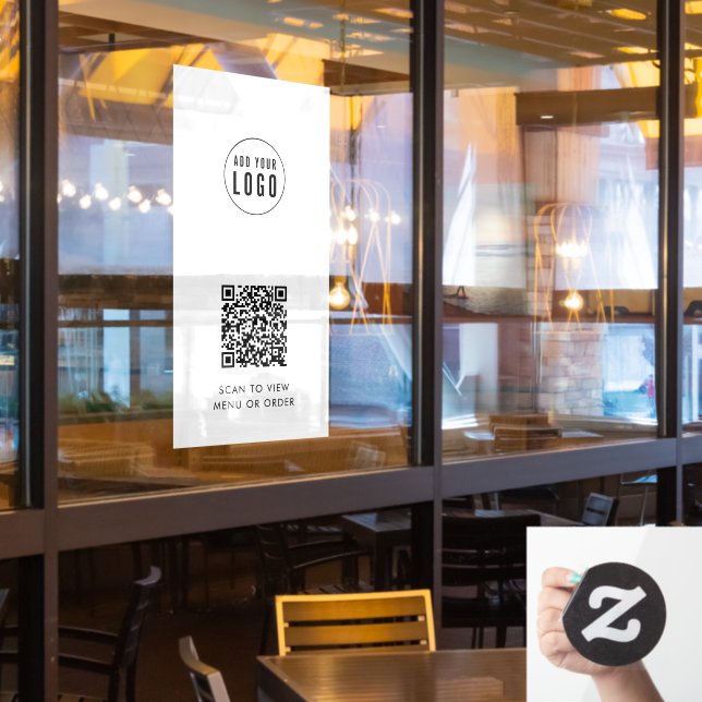 Restaurant Cafe Add Logo and Your Website QR Code (Restaurant Window)