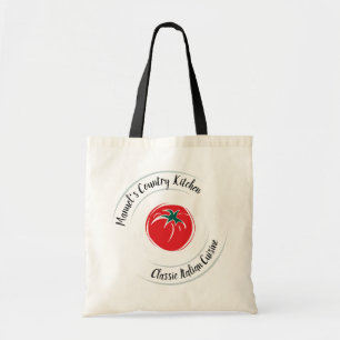 Restaurant Cafe Logo Red Tomato Store Tote Bag