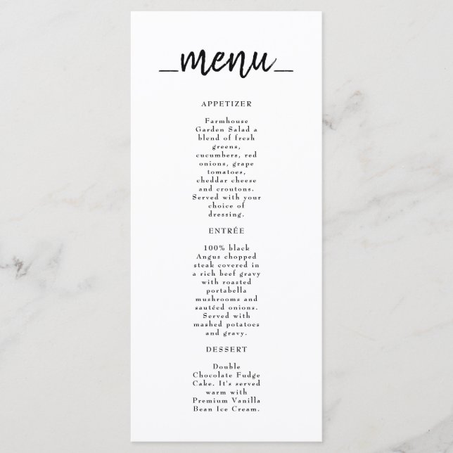 Restaurant Cafe Lounge Menu (Front)