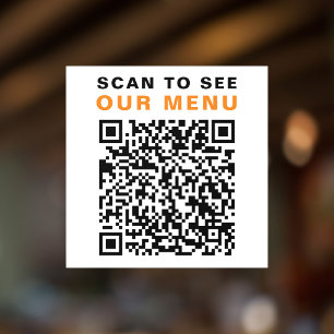 Restaurant Cafe Menu QR Code White