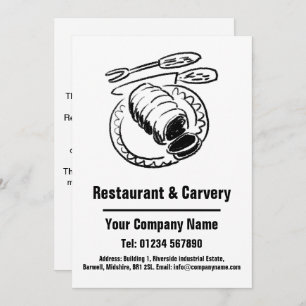 Restaurant & Carvery Cartoon Design Card