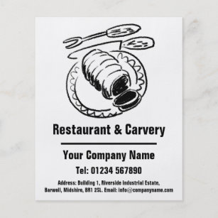 Restaurant & Carvery Cartoon Design Flyer